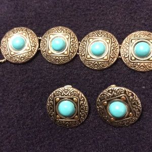 Lapis bracelet and pierced earrings